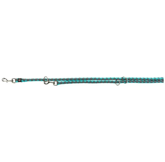 Поводок-перестёжка Trixie Cavo Adjustable Lead для собак, плетёный, круглый, размер L-XL, 2 м/18 мм, океан/графит