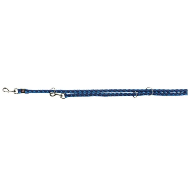 Поводок-перестёжка Trixie Cavo Adjustable Lead для собак, плетёный, круглый, размер L-XL, 2 м/18 мм, индиго/синий