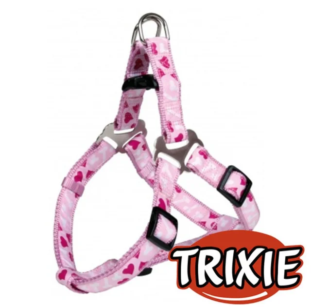 Шлея Trixie Rose Heart для собак, нейлон, 30-40 см х 15 мм, розово-красный