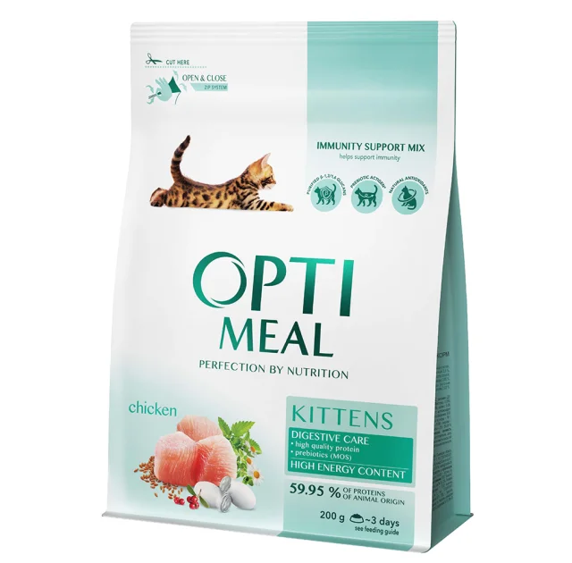 Сухой корм Optimeal для котят, с курицей, 200 г