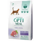 Сухой корм Optimeal для взрослых кошек с эффектом выведения шерсти, с уткой, 4 кг