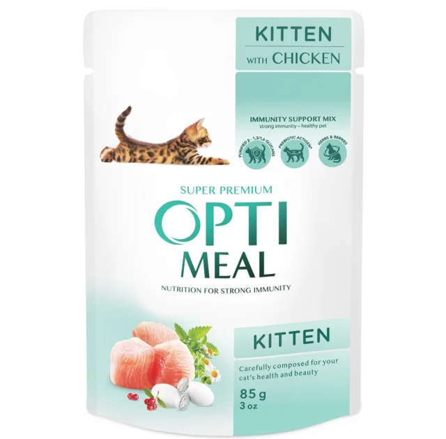 Влажный корм Optimeal для котят, с курицей, 85 г