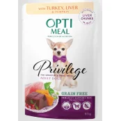 Беззерновой вологий корм Optimeal для собак мініатюрних і малих порід, з індичкою і печінкою в гарбузових желе, 85 г