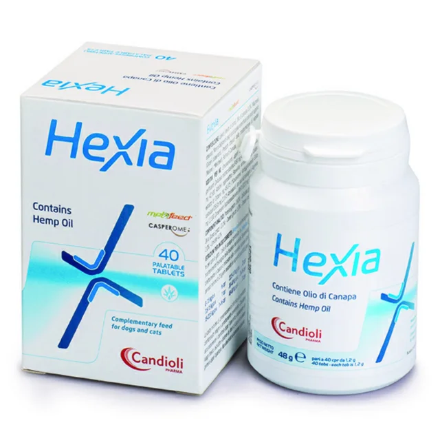 Обезболивающая добавка Candioli Hexia Contains Hemp Oil с экстрактом босвеллии для собак и кошек, 40 шт