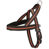 Шлея нейлоновая Trixie Fusion для собак, норвежская, 30–50 см/35 мм, чёрная/оранжевая