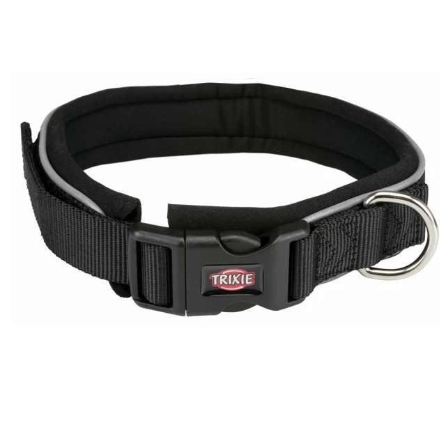 Ошейник Trixie Premium с неопреновой подкладкой для собак, размер L: 48–55 см/30 мм, черный