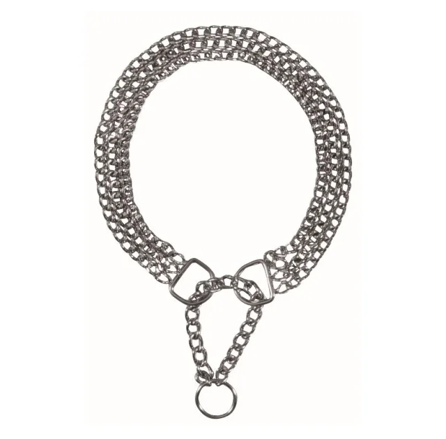Ланцюг-зашморг Trixie потрійна для собак, хром, 55 см / 2,5 мм