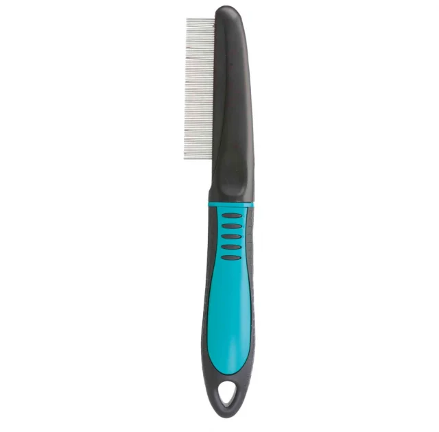 Расчёска Trixie Flea and Dust Comb для собак, пластиковая ручка