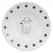Миска Trixie для коротконосых пород кошек, керамика, белая, 0,2 л/15 см