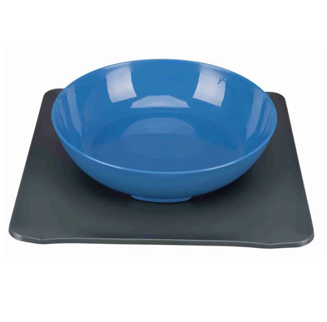 Миска Trixie с ковриком Yummynator для собак, серо-синяя, 850 мл/24 х 24 см