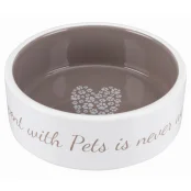 Миска Trixie Pet's Home для собак, керамика, кремовый/серый, 0,3 л/12 см
