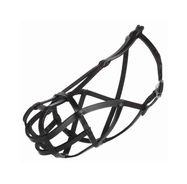 Намордник Trixie шкіряний, для собак, 31 cм, чорний