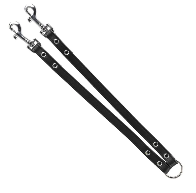Двойной поводок Trixie Basic из кожи, для собак, 30 см х 13 мм, черный