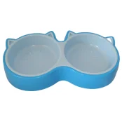 Пластиковая миска AnimAll для кошек (2 х 200 мл), голубая