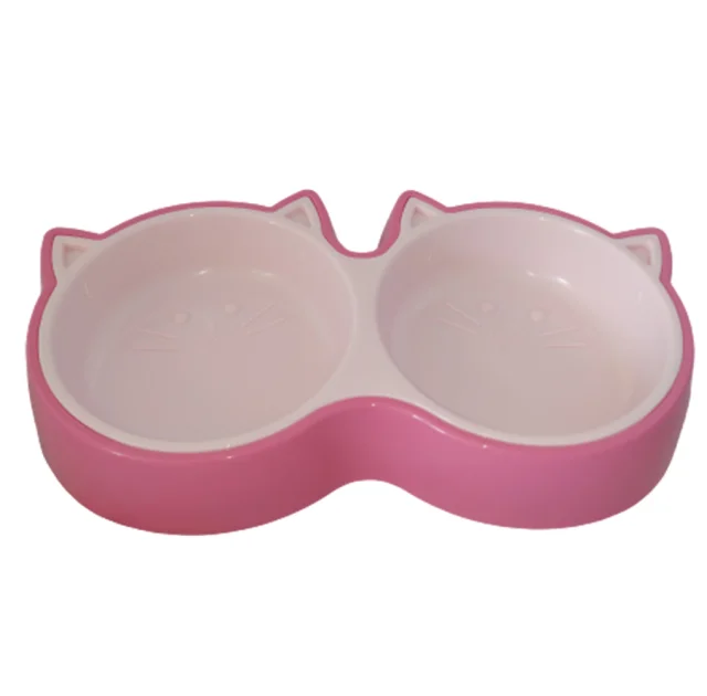 Пластикова миска AnimAll для котів (2 х 200 мл), рожева