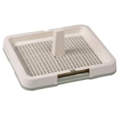 Туалет под пеленки AnimAll с решеткой и столбиком, 48,3x40,3х4 см, оливковый