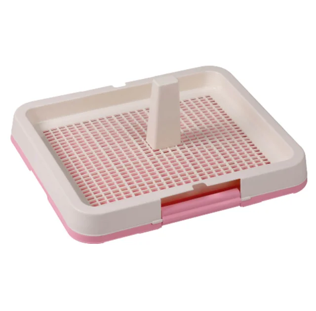 Туалет під пелюшки AnimAll з гратами і стовпчиком, 48,3x40,3х4 см, рожевий