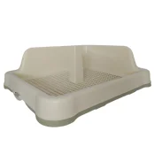 Туалет под пеленки AnimAll с решеткой, столбиком и стеной, 48,5x40,6х15 cм, оливковый