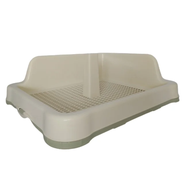 Туалет під пелюшки AnimAll з гратами, стовпчиком і стіною, 48,5x40,6х15 cм, оливковий