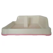 Туалет под пеленки AnimAll с решеткой, столбиком и стеной, 48,5x40,6х15 cм, розовый