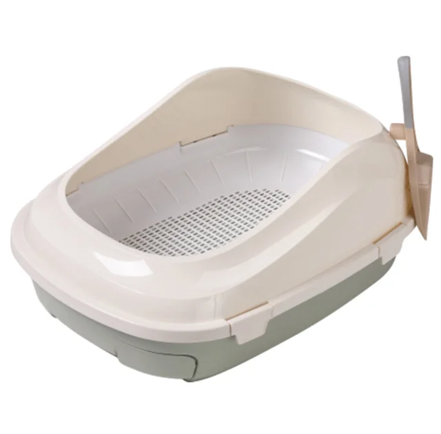 Туалет с сеткой AnimAll P 1061 для взрослых кошек, 56×40×21, оливковый