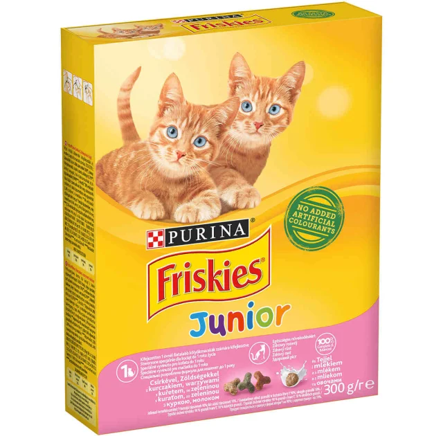 Сухой корм Purina Friskies Junior для котят, с курицей, молоком и овощами, 300 г