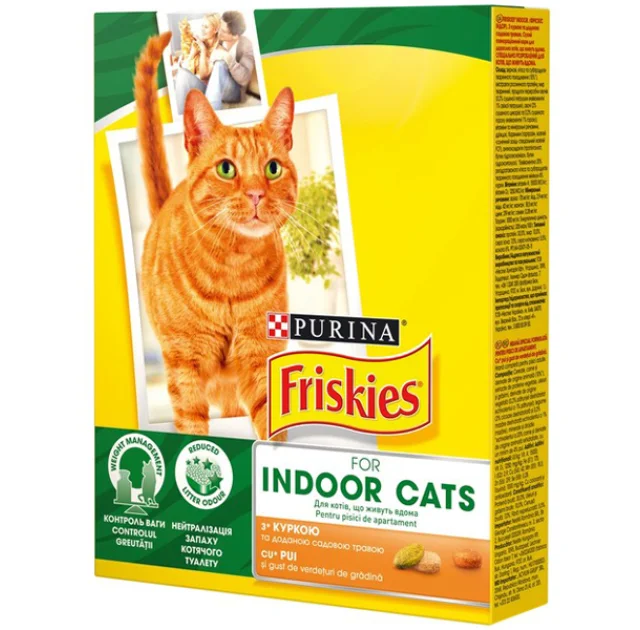 Сухой корм Purina Friskies Indoor Cat для кошек живущих в помещении, с курицей и овощами, 270 г