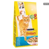 Сухой корм Purina Friskies для кошек, с лососем и овощами, 1.5 кг