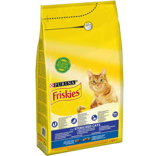 Сухий корм Purina Friskies Sterile для стерилізованих котів, з лососем та овочами,1.5 кг