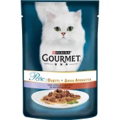 Влажный корм Purina Gourmet Perle Duo для кошек, с телятиной и уткой, 85 г