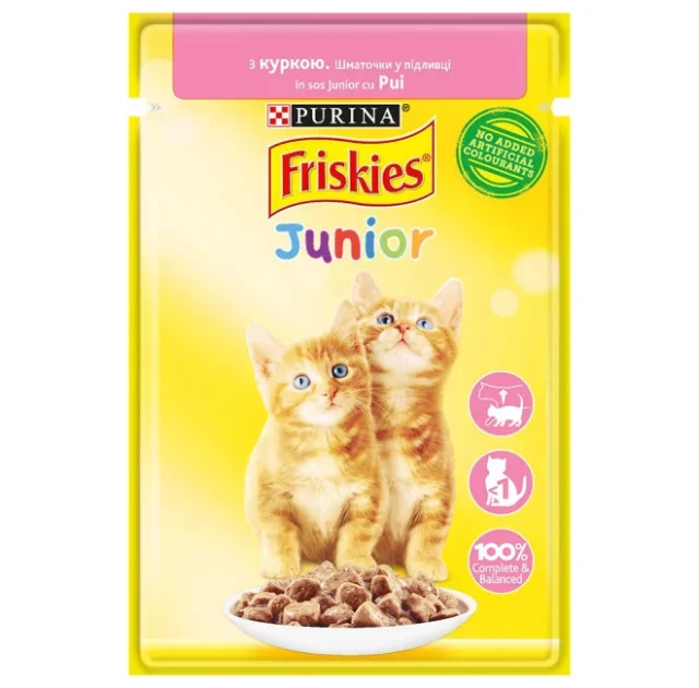 Влажный корм Purina Friskies Junior для котят, с курицей, 85 г
