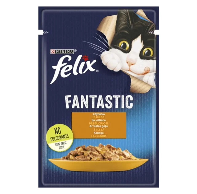 Влажный корм Purina Felix Fantastic для кошек, с курицей, 85 г