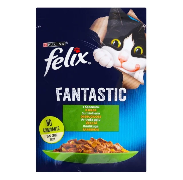 Влажный корм Purina Felix Fantastic для кошек, с кроликом, 85 г