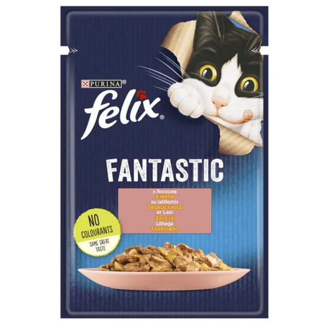 Влажный корм Purina Felix Fantastic для кошек, с лососем, 85 г