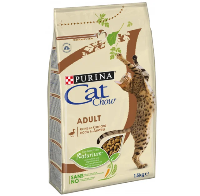 Сухой корм Purina Cat Chow Adult для кошек, с уткой 1.5 кг