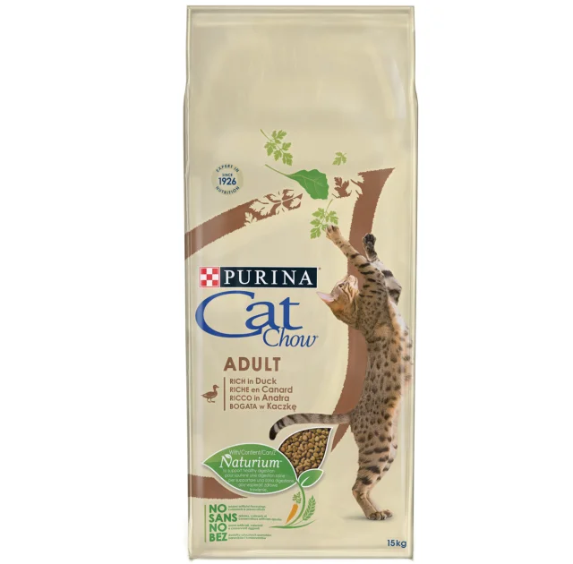 Сухой корм Purina Cat Chow Adult для кошек, с уткой, 15 кг