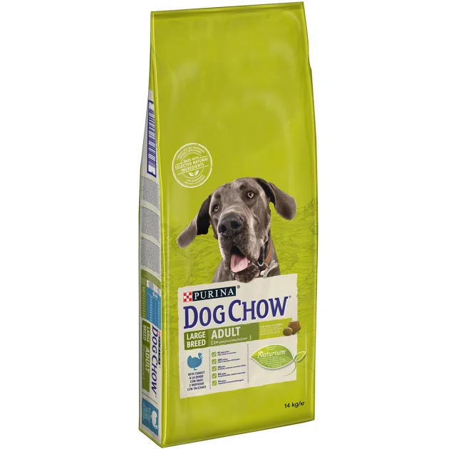 Сухий корм Purina Dog Chow Adult Large Breed для дорослих собак великих порід, з індичкою, 14 кг