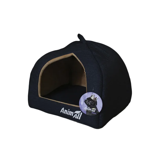 Домик AnimAll Piter S для собак, тёмно-синий, 38×38×29 см
