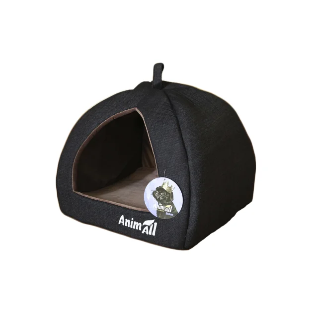 Домик AnimAll Piter S для собак, серый, 38×38×29 см