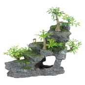 Грот для рибок Trixie - Кам'яна сходи з рослинами, 19.5х9.5х14.5 см