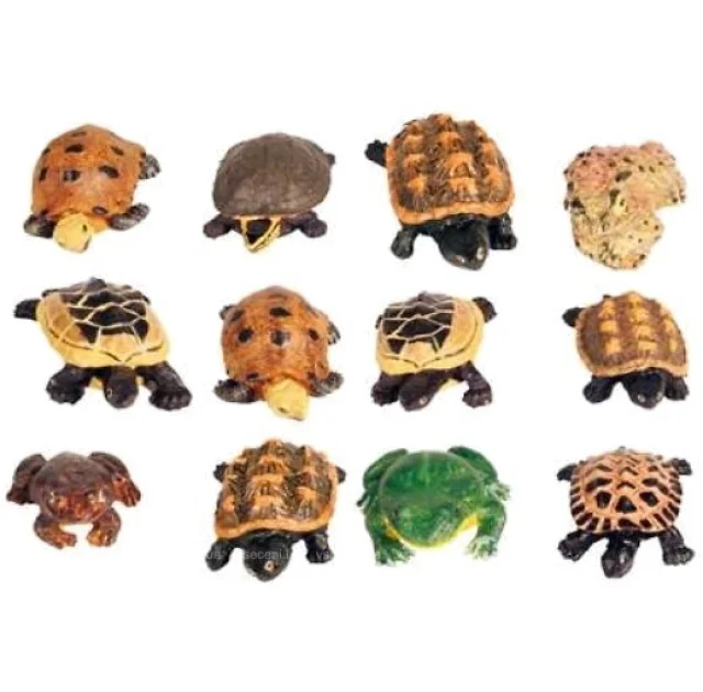 Набор гротов для рыбок Trixie - Лягушки и черепахи, набор 12 шт