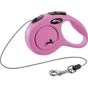 Поводок-рулетка Flexi New Classic XS для собак до 8 кг, 3 м, трос, розовая