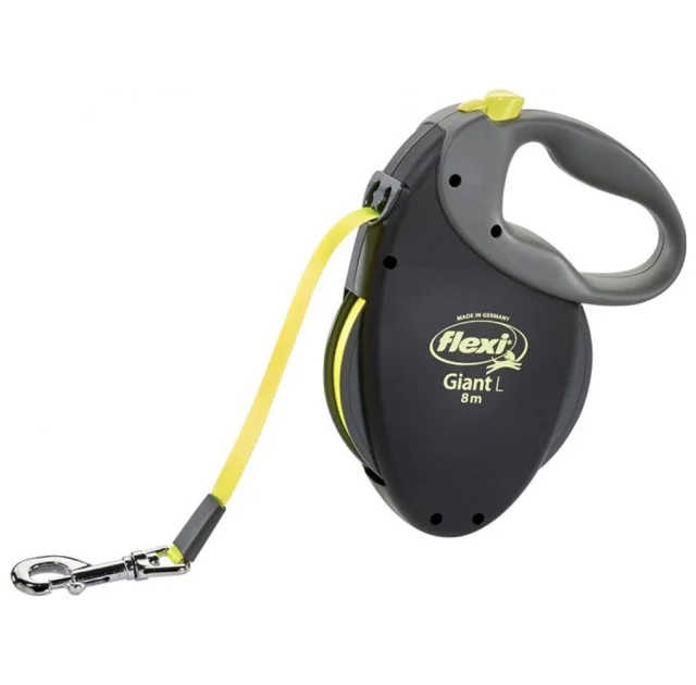 Повідець-рулетка Flexi Neon Giant XL для собак до 75 кг, 8 м, стрічка, чорна
