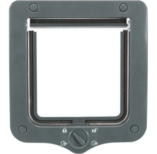 Дверцята Trixie 4-Way Flap Door для котів, пластик, безшумні, сірий, 20×22 см