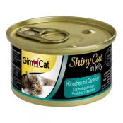 Вологий корм GimCat Shiny Cat для котів, з куркою та креветками, 70 г