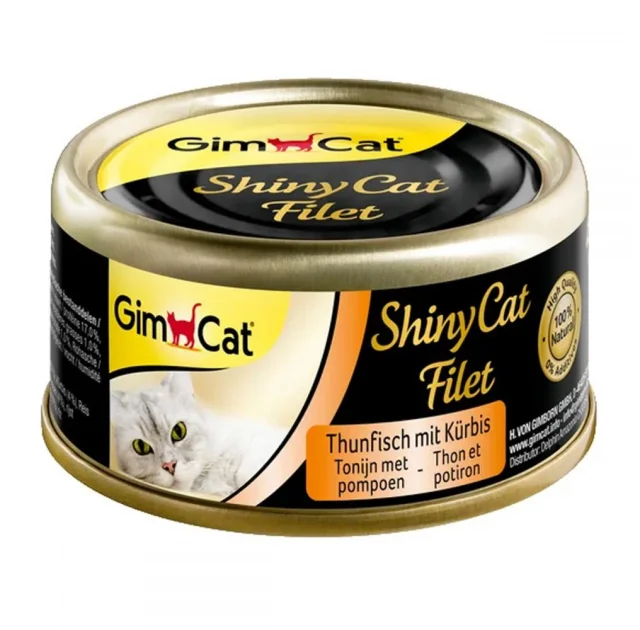 Вологий корм GimCat Shiny Cat для котів, з тунцем і гарбузом, 70 г