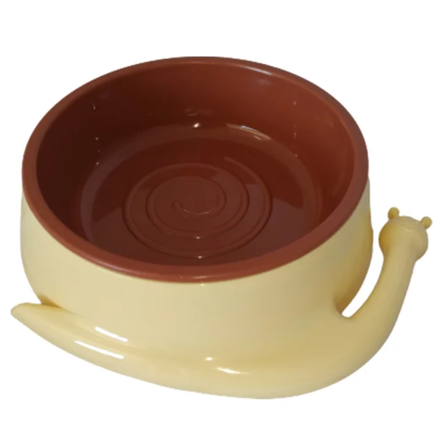 Пластиковая миска AnimAll в форме улитки, для кошек, L, 350 мл, желто-коричневая