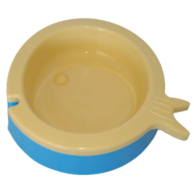Пластикова миска AnimAll в формі рибки, для котів, S, 200 мл, жовто-синя