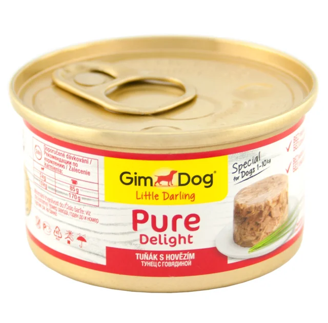 Вологий корм GimDog LD Pure Delight для карликових і малих порід собак, з тунцем і яловичиною, 85 г