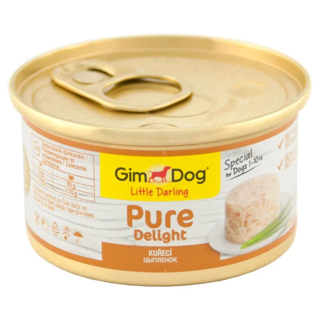Вологий корм GimDog LD Pure Delight для карликових і малих порід собак, з куркою, 85 г